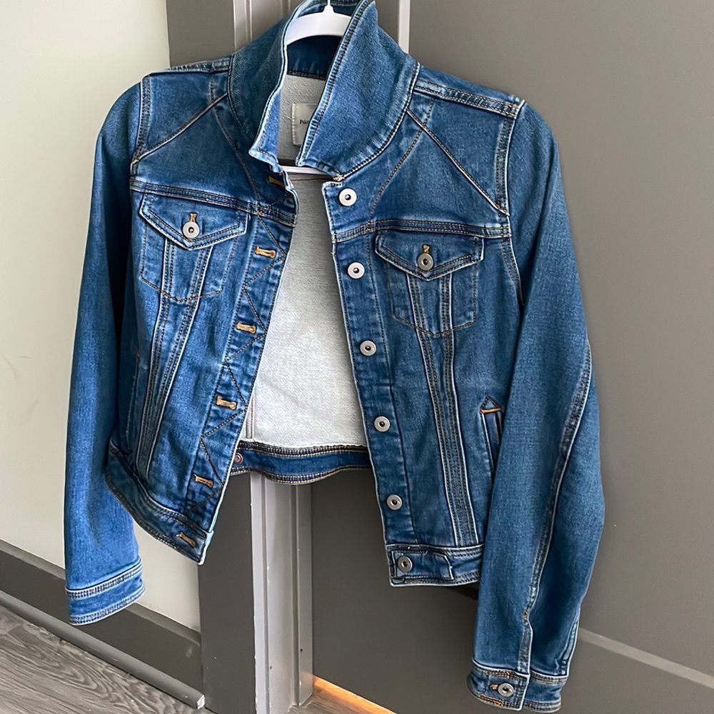 like new anthropology jean jacket
